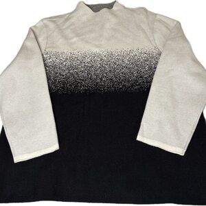 Anne Klein Gradient Ombré Black and White Sweater